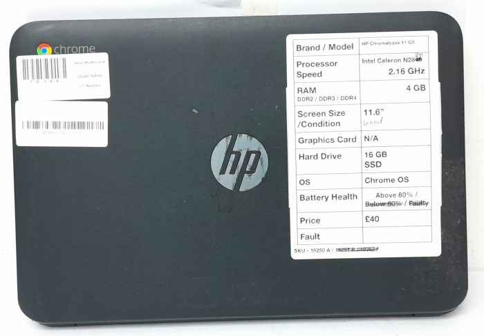 Chromebook 11 G3 Laptop - HP - Intel Celeron N2830 @ 2.16GHz - 4GB RAM - 11.6" - 16GB SSD - Chrome OS - Image 4