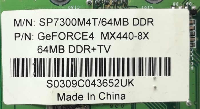 Graphics Card GeForce4 MX440-8X 64MB DDR+ TV SP7300 - Image 3