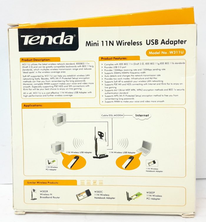 Tenda Wireless USB Adapter Mini 11N W311U - Image 3