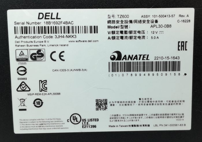 Dell Firewall SonicWALL TZ600 (APL30-0B8) - Image 3