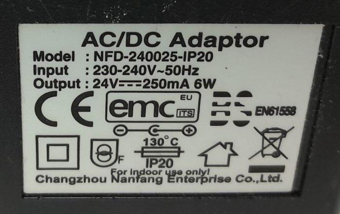 Changzhou AC DC Adaptor 24V NFD-240025-IP20 - Image 3