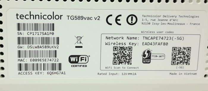 Technicolor Wireless Router TG589vac - In Box - Image 4