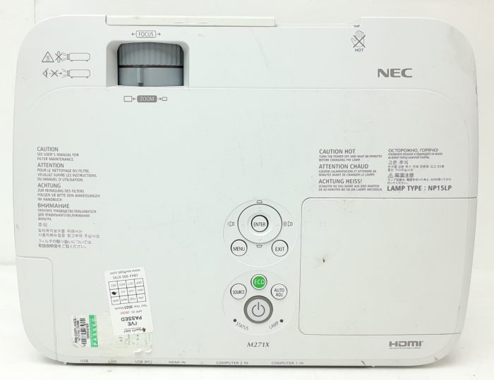 Nec HDMI VGA Projector with 257 Lamp Hours Used NP-M271X - Image 5