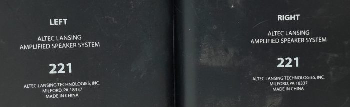 Altec Lansing Amplified Side Speakers (Pair) 221 - Image 3