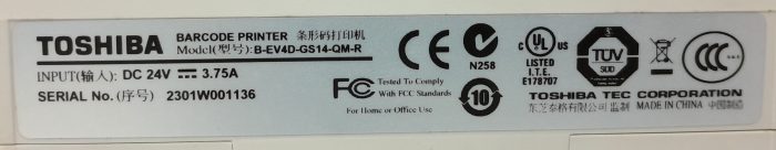 Toshiba Barcode Printer B-EV4D-GS14-QM-R - Image 3