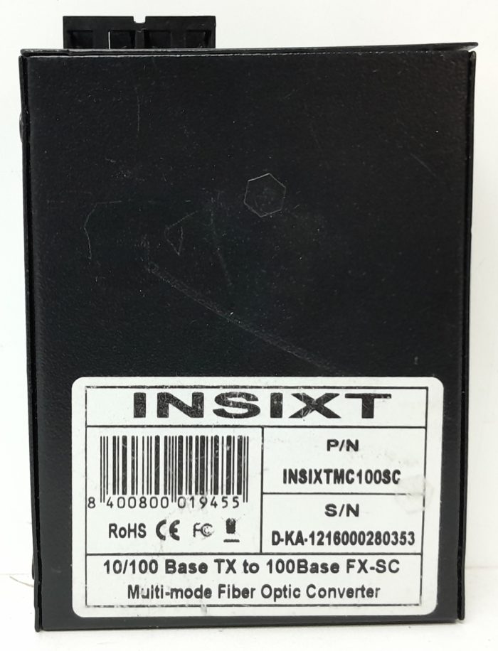 Insixt Media Converter 10/100BASE-TX To 100BASE-FX MultiMode Fibre Optic Converter INSIXTMC100SC - Image 3