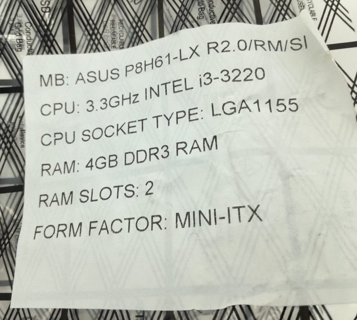 Asus Motherboard With I/O Shield P8H61-LX R2.0/RM/SI LGA1155 DDR3 MINI-ITX - Image 3