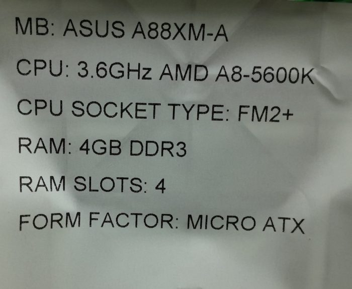 Asus Motherboard With I/O Shield A88XM-A FM2+ DDR3 MICRO ATX - Image 3