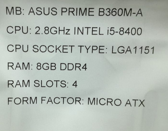 Asus Motherboard With I/O Shield Prime B360M-A LGA1151 DDR4 MICRO ATX - Image 3
