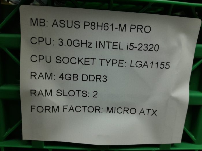 Asus Motherboard With I/O Shield P8H61-M PRO LGA1155 DDR3 MICRO ATX - Image 3