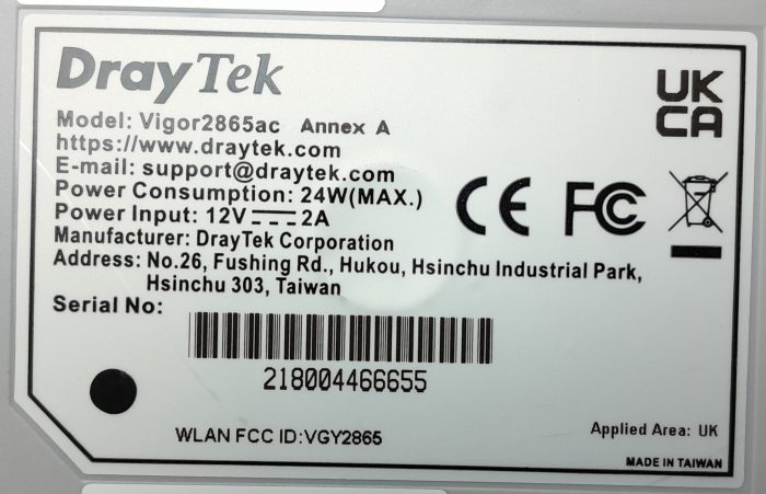 DrayTek VDSL2 Security Firewall Vigor2865ac - Image 3