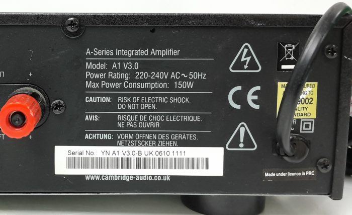Cambridge Audio Integrated Amp A-Series Amplifier A1 V3.0 - Image 3