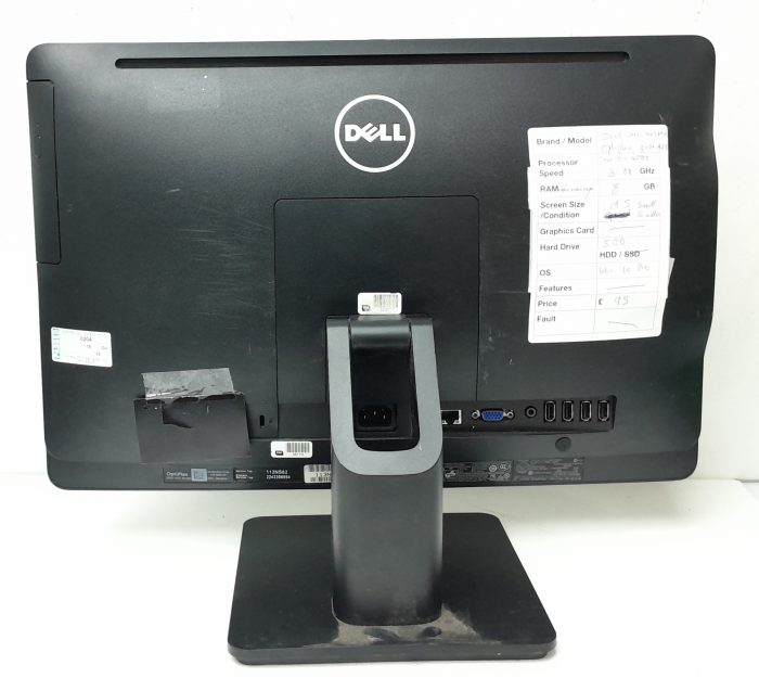 Dell All In One PC OptiPlex 3030 - Core i5-4590S @ 3.00GHz - 8GB Ram - 19.5" - 500GB HDD - Windows 10 Pro - Image 5