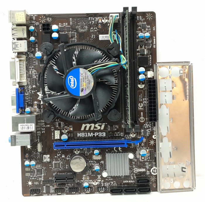 MSI Motherboard i3-4160 With I/O Shield H81M-P33 LGA1150 DDR3 MICRO ATX - Image 2