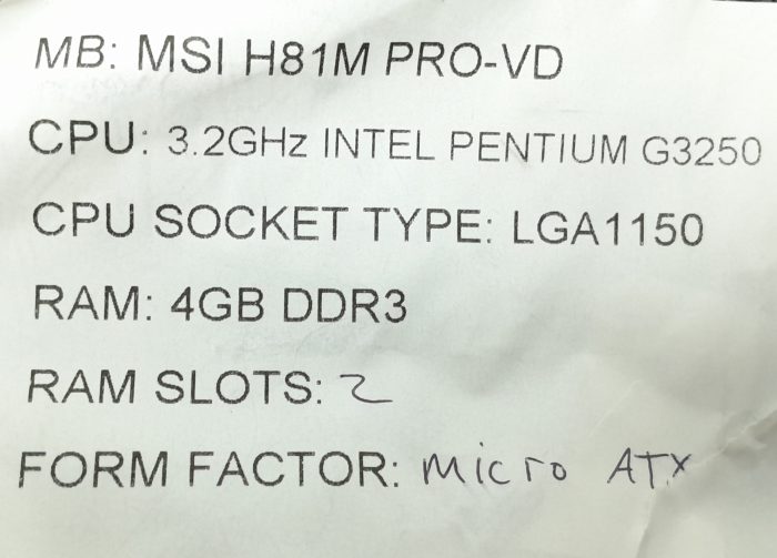 MSI Motherboard With I/O Shield H81M PRO-VD LGA1150 DDR3 MICRO ATX - Image 3