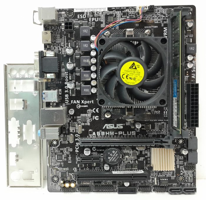 Asus Motherboard With I/O Shield A68HM-PLUS FM2+ DDR3 MICRO ATX - Image 2