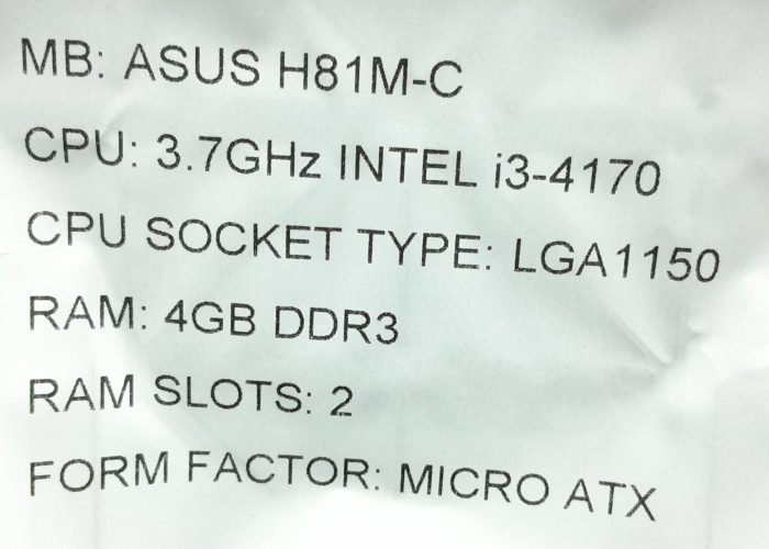 Asus Motherboard With I/O Shield H81M-C LGA1150 DDR3 MICRO ATX - Image 3