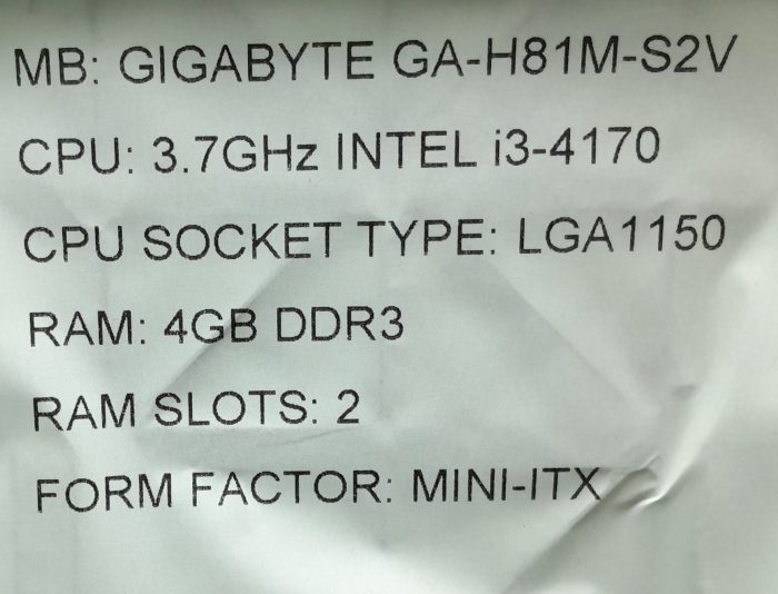 Gigabyte Motherboard With I/O Shield GA-H81M-S2V LGA1150 DDR3 MINI-ITX - Image 3
