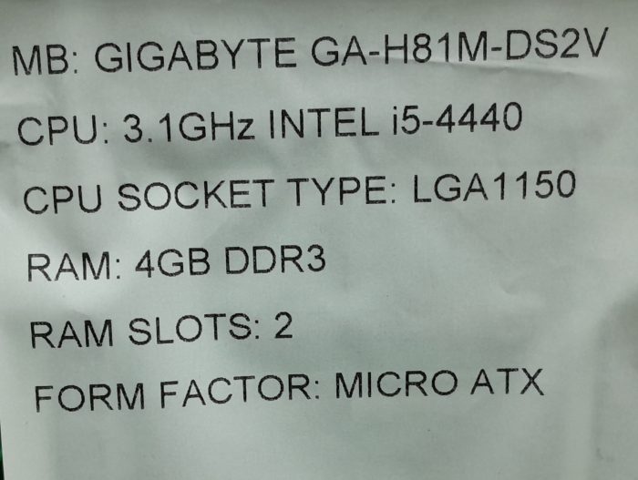 Gigabyte Motherboard With I/O Shield GA-H81M-DS2V LGA1150 DDR3 MICRO ATX - Image 3