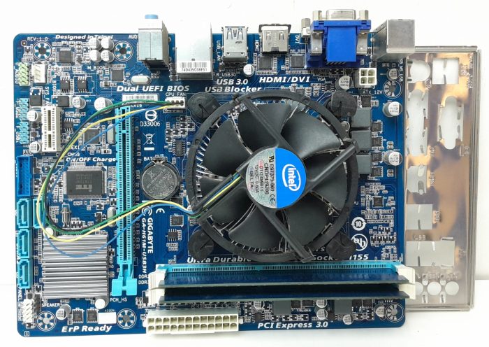 Gigabyte Motherboard With I/O Shield GA-H61M-USB3H LGA1155 DDR3 MICRO ATX - Image 2