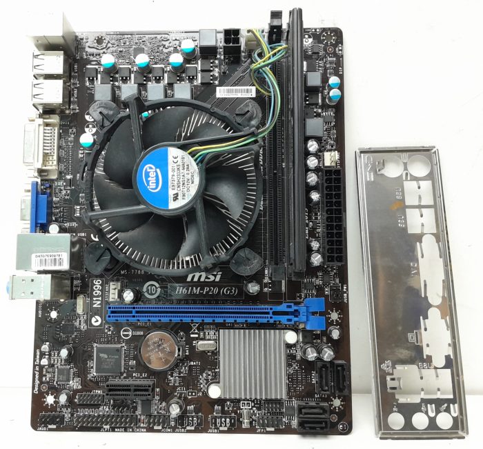 MSI Motherboard With I/O Shield H61M-P20 (G3) LGA1155 DDR3 MICRO ATX - Image 2