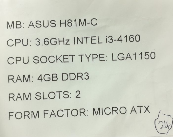 Asus Motherboard With I/O Shield H81M-C LGA1150 DDR3 MICRO ATX - Image 3