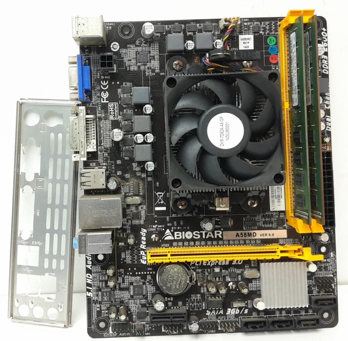 Biostar Motherboard With I/O Shield A58MD VER 6.6 FM2+ DDR3 MICRO ATX - Image 2