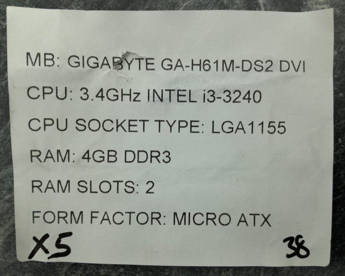 Gigabyte Motherboard With I/O Shield GA-H61M-DS2 DVI LGA1155 DDR3 MICRO ATX - Image 3