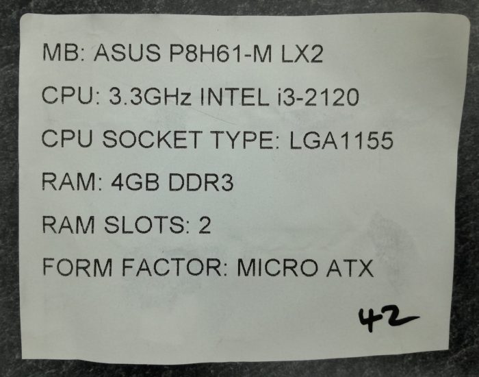 Asus Motherboard With I/O Shield P8H61-M LX2 LGA1155 DDR3 MICRO ATX - Image 3