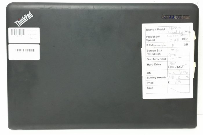 Lenovo Windows Laptop PC ThinkPad Edge E540 - Core i3-4000M @ 2.40GHz - 4GB RAM - 15.6" - 500GB HDD - Windows 10 Pro - Image 4