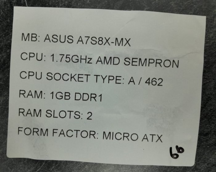 Asus Motherboard With I/O Shield A7S8X-MX A/462 DDR1 MICRO ATX - Image 3
