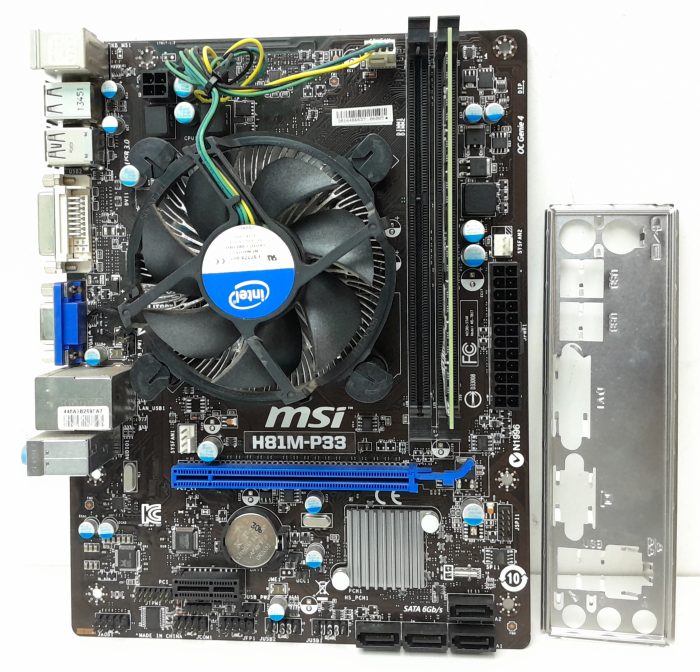MSI Motherboard i3-4130 With I/O Shield H81M-P33 LGA1150 DDR3 MICRO ATX - Image 2