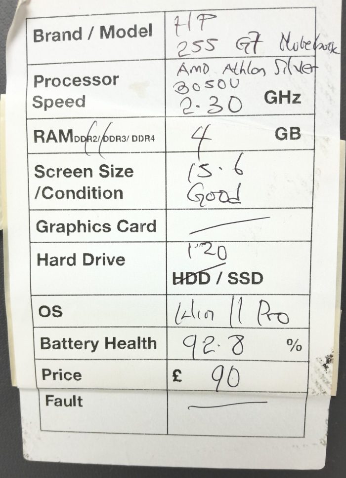 HP Windows Laptop PC 255 G7 - AMD Athlon Silver 3050U @ 2.30GHz - 4GB RAM - 15.6" - 120GB SSD - Windows 11 Pro - Image 3