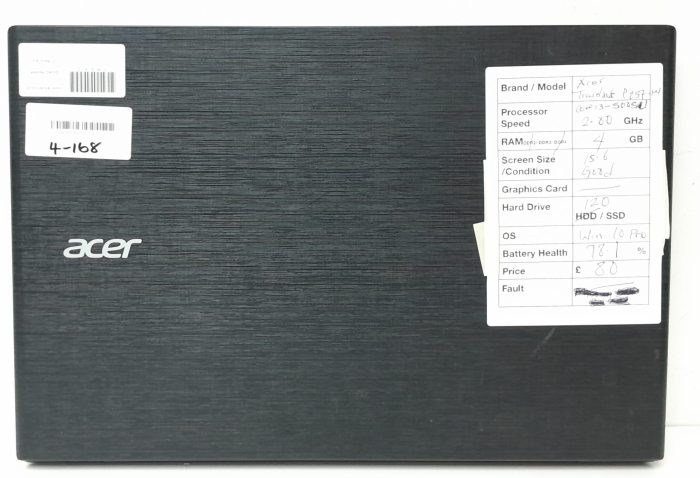 Acer Windows Laptop PC TravelMate P257 Series N15Q1 - Core i3-5005U @ 2.80GHz - 4GB RAM - 15.6" - 120GB SSD - Windows 10 Pro - Image 4