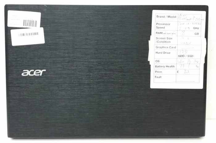 Acer Windows Laptop PC TravelMate P257 Series N15Q1 - Core i3-5005U @ 2.00GHz - 8GB RAM - 15.6" - 120GB SSD - Windows 10 Pro - Image 4