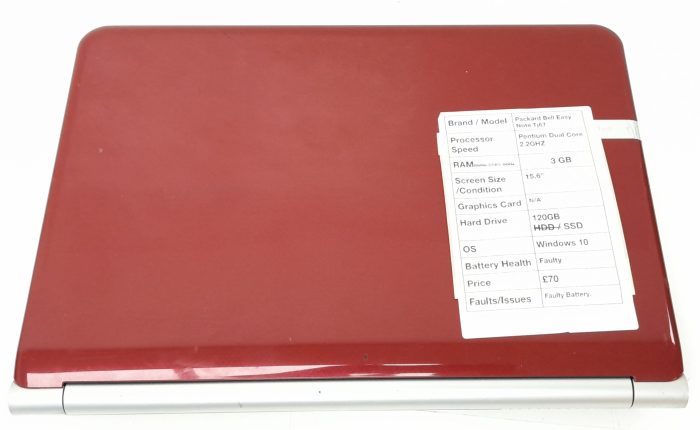 Packard Bell Windows Laptop PC EasyNote TJ67 MS2273 - Pentium Dual Core @ 2.2GHz - 3GB RAM - 15.6" - 120GB SSD - Windows 10 - Image 4