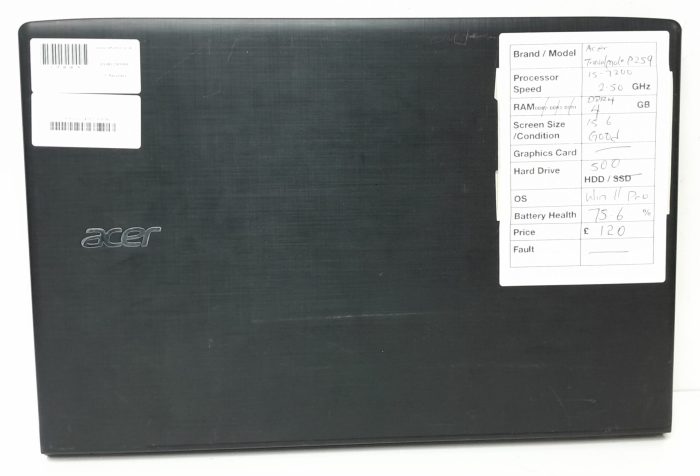 Acer Windows Laptop PC TravelMate P259 Series N16Q2 - i5-7200 @ 2.50GHz - 4GB RAM - 15.6" - 500GB HDD - Windows 11 Pro - Image 4
