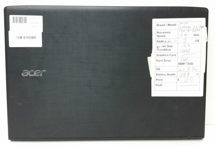 Acer Windows Laptop PC TravelMate P259 Series N16Q2 - Core i5-6300 @ 2.40GHz - 8GB RAM - 15.6" - 240GB SSD - Windows 11 Pro - Image 4