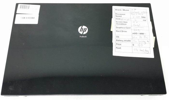 HP Windows Laptop PC ProBook 4510s - Core 2 Duo @ 2.20GHz - 2GB RAM - 15.6" - 320GB HDD - Windows 10 Pro - Image 4