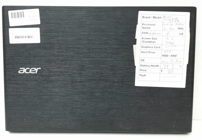 Acer Windows Laptop PC TravelMate P257 Series N15Q1 - Core i3-5005U @ 2.00GHz - 4GB RAM - 15.6" - 320GB HDD - Windows 10 Pro - Image 4