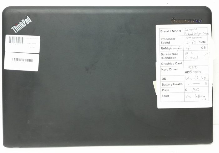 Lenovo Windows Laptop PC ThinkPad Edge E540 - i3-4000M @ 2.40GHz - 4GB RAM - 15.6" - 500GB SSD - Windows 10 Pro - Image 4