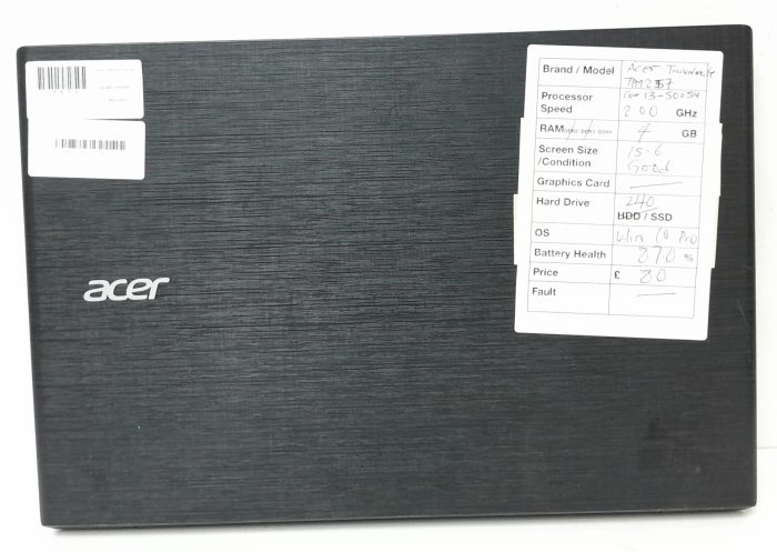 Acer Windows Laptop PC TravelMate P257 Series N15Q1 - Core i3-5005U @ 2.00GHz - 4GB RAM - 15.6" - 240GB SSD - Windows 10 Pro - Image 4
