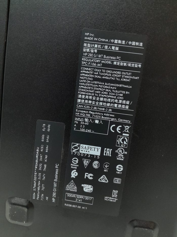 HP Windows Tower PC 290 G1 MT - i3-7100 3.9GHz - 8GB RAM - 500GB HDD - Windows 11 Pro - Image 4