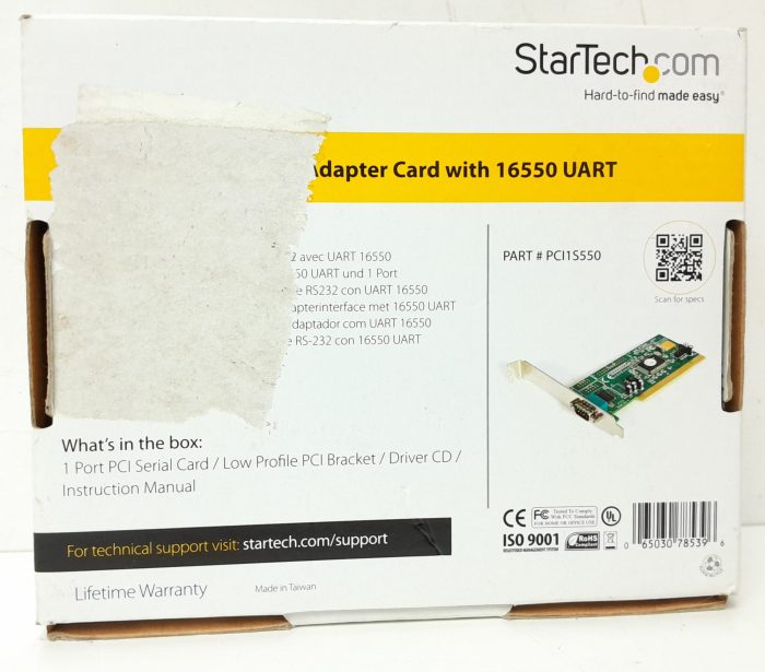 Startech .com Serial Adapter Card 1 Port RS232 with 16550 UART PCI1S550 - Image 3