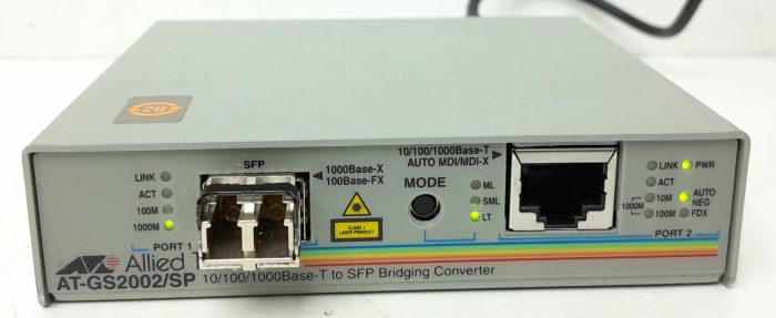Allied Telesis 10/100/1000Base-T to SFP Bridging Converter AT-GS2002/SP With Avaya AA1419048 Module - Image 2
