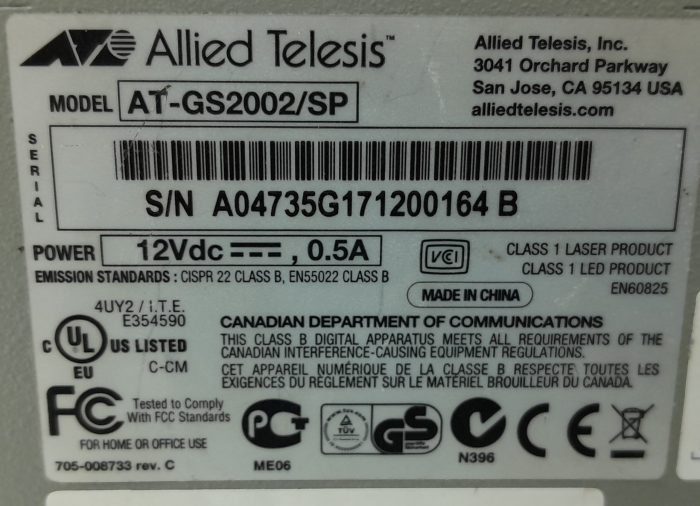 Allied Telesis 10/100/1000Base-T to SFP Bridging Converter AT-GS2002/SP With Avaya AA1419048 Module - Image 3