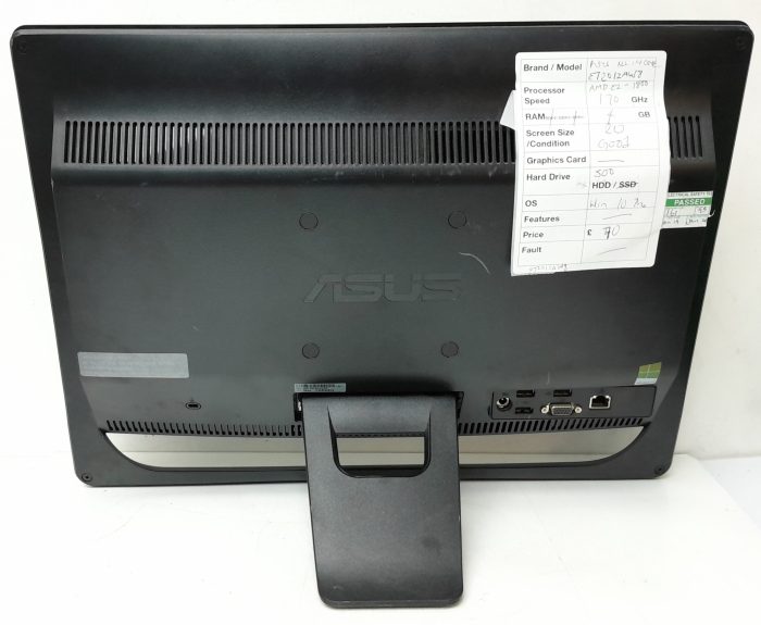 Asus All In One PC ET2012AW8 - AMD E2-1800 @ 1.70GHz - 4GB Ram - 20" - 500GB HDD - Windows 10 Pro - Image 4