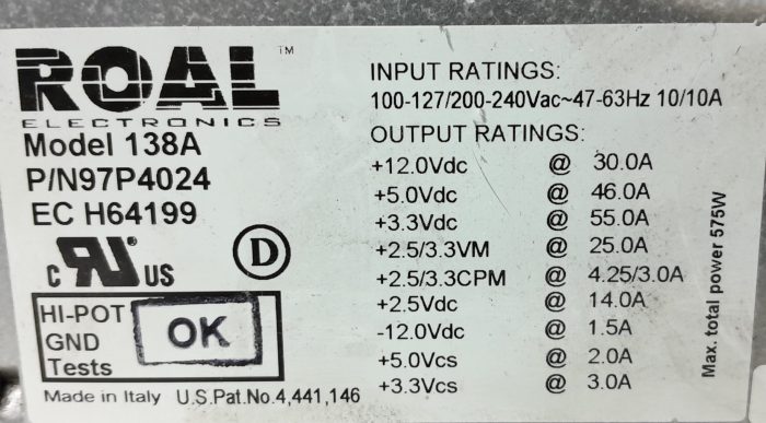 Roal Electronics Power Supply Unit 575W 138A - Image 3