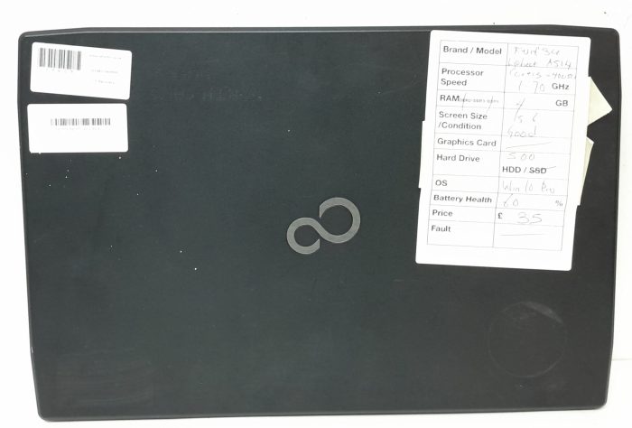 Fujitsu Windows Laptop PC Lifebook A514 - Core i3-4005U @ 1.70GHz - 4GB RAM - 15.6" - 500GB HDD - Windows 10 Pro - Image 4