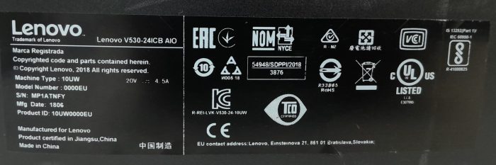 Lenovo Back Case All In One V530-24ICB (EOS10810001) - Image 5